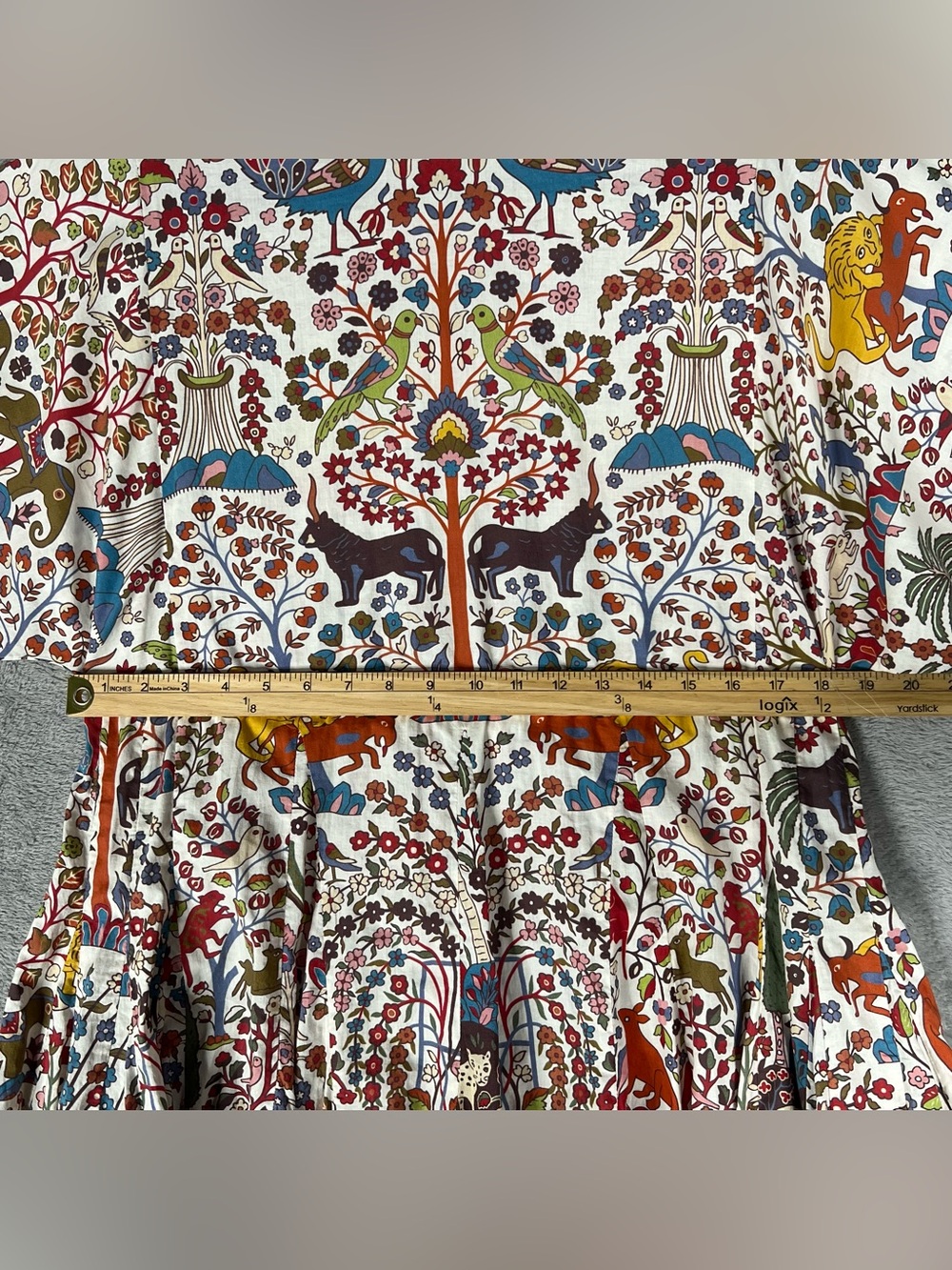 Rhode Ella Jungle Print A-Line Mini Dress Women's XS Belted Boho Long Sleeve - Picture 9 of 11